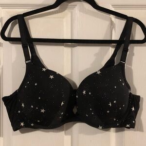 Torrid Push-Up Plunge 360° Back Smoothing Bra, Black w/Stars, 40D